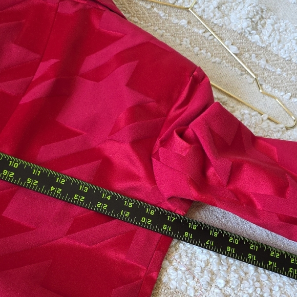 Cynthia Rowley 90s Y2K Red Long Line Blazer Trench Coat Sz 4 - Picture 10 of 14